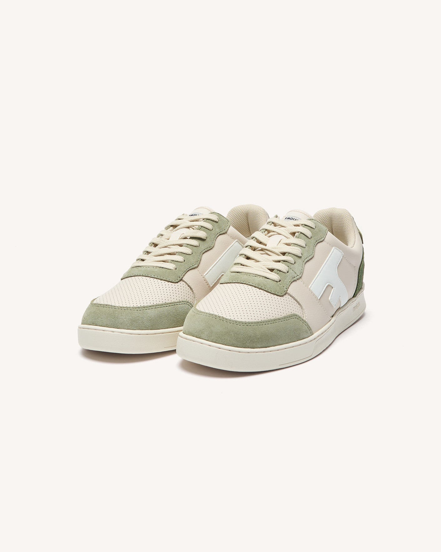 Baskets basses Hazel Cuir-suede Ecru/light kaki