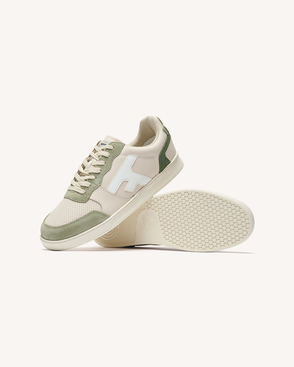 Baskets basses Hazel Cuir-suede Ecru/light kaki