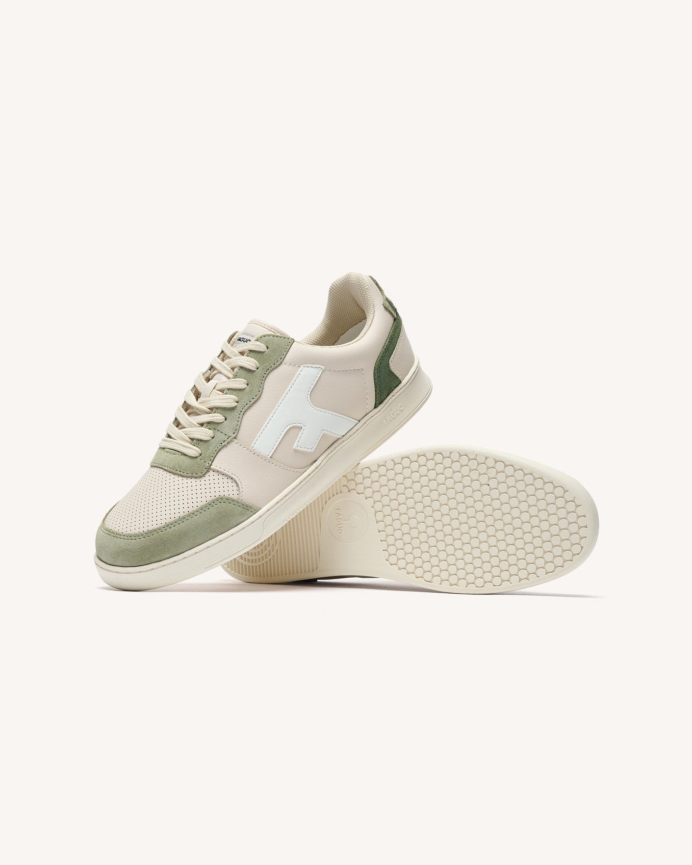 Baskets basses Hazel Cuir-suede Ecru/light kaki