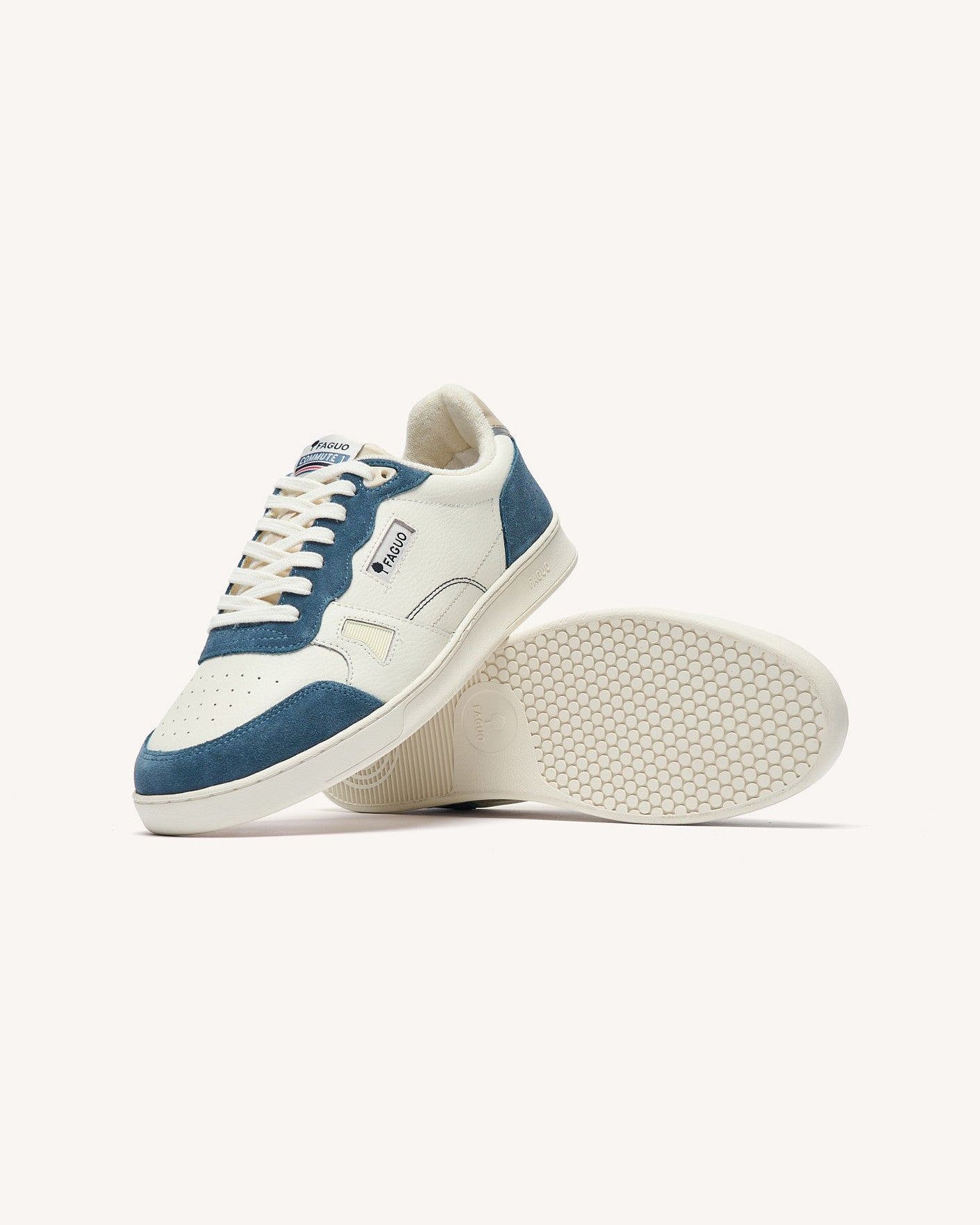Baskets basses Commute 1 Cuir-suede Off-white/blue