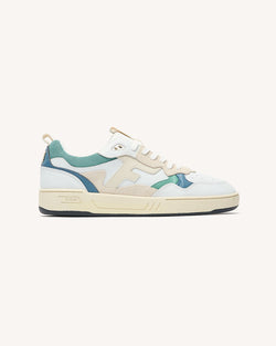 Lage Dahlia sneakers van leer en suède, gebroken wit/blauw_variant