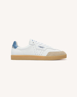 Lage sneakers Lumbo van leer en suède, gebroken wit/blauw_variant