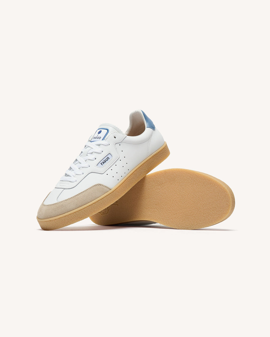 Baskets basses Lumbo Cuir-suede Off-white/blue