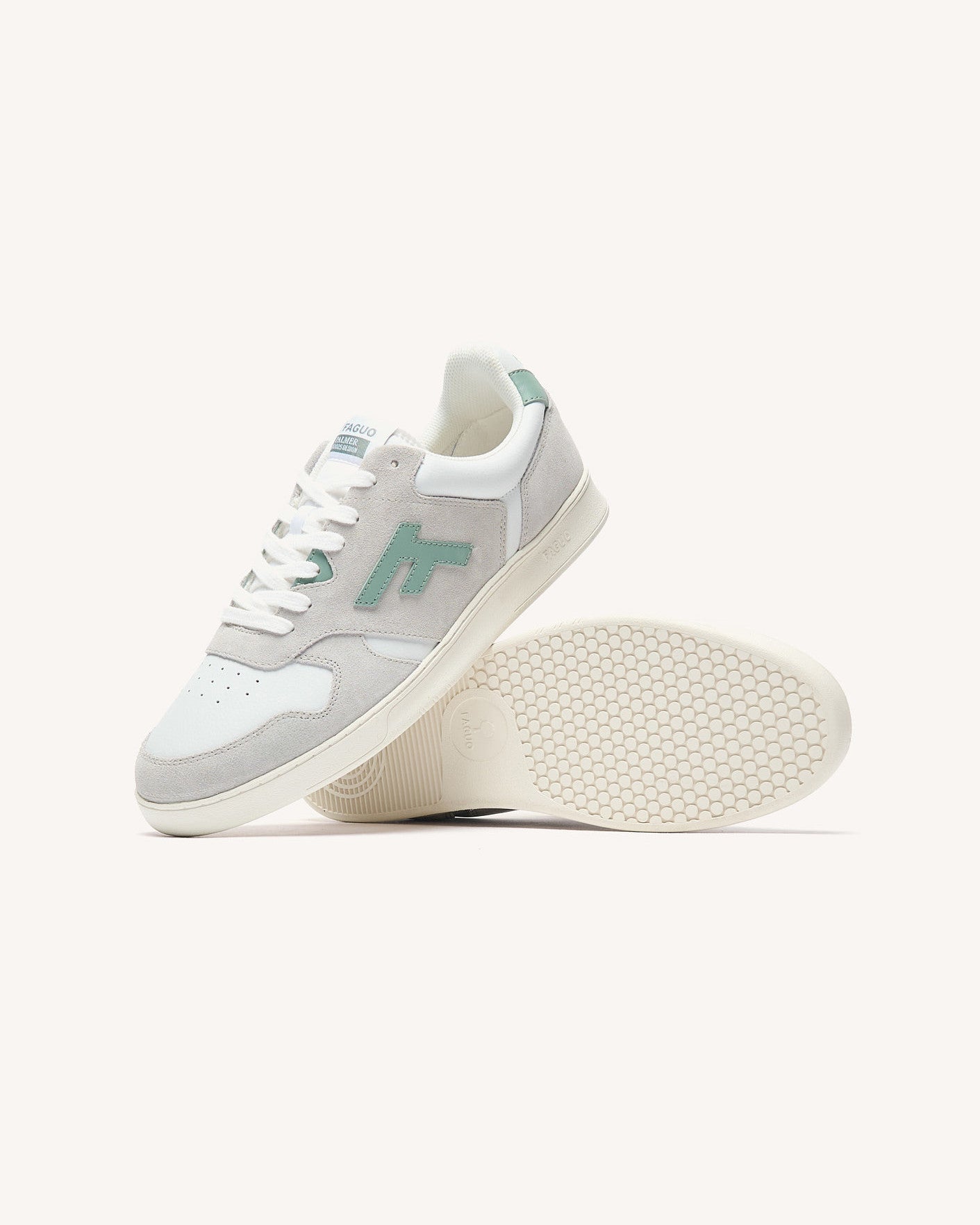Baskets basses Palmer Cuir-suede White/light green