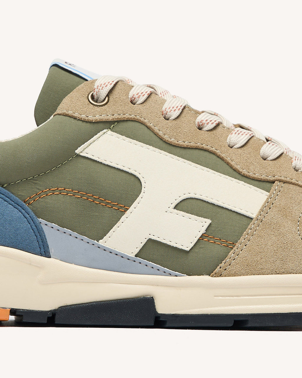 Running Olive Tissu-suede Kaki/blue