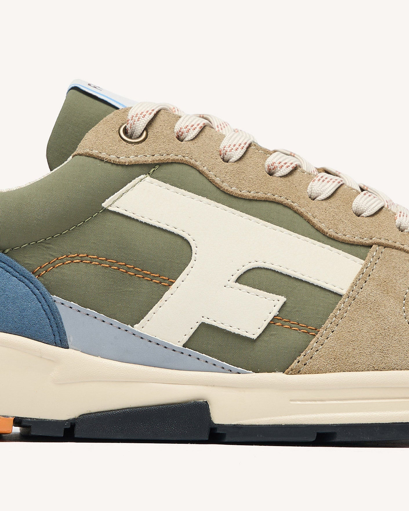 Running Olive Tissu-suede Kaki/blue
