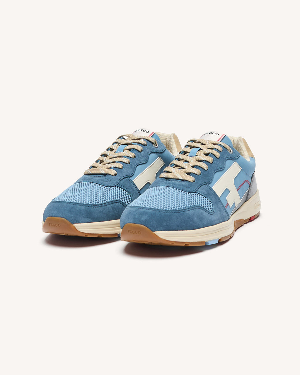 Running Olive Tissu-suede Medium blue melange