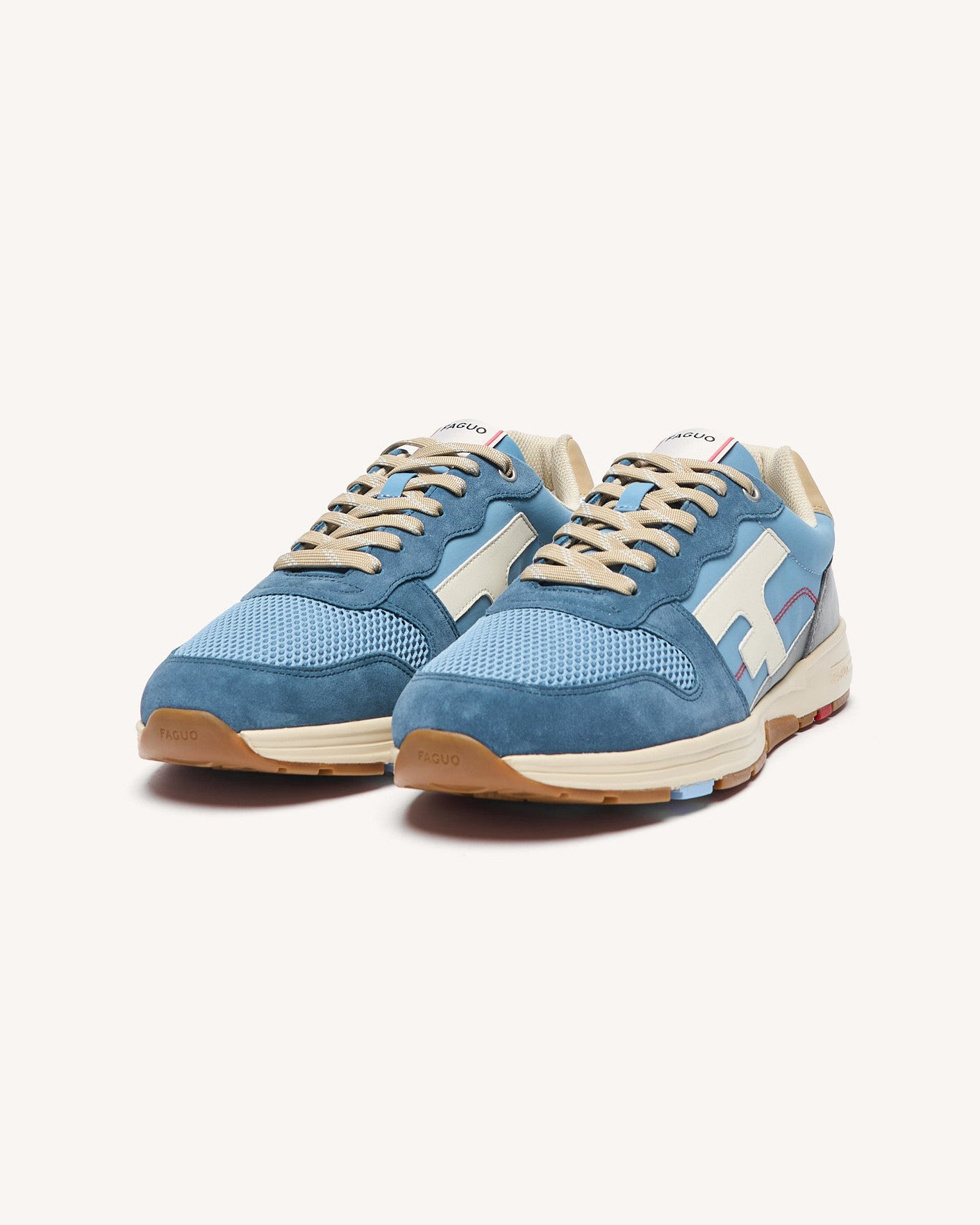 Running Olive Tissu-suede Medium blue melange