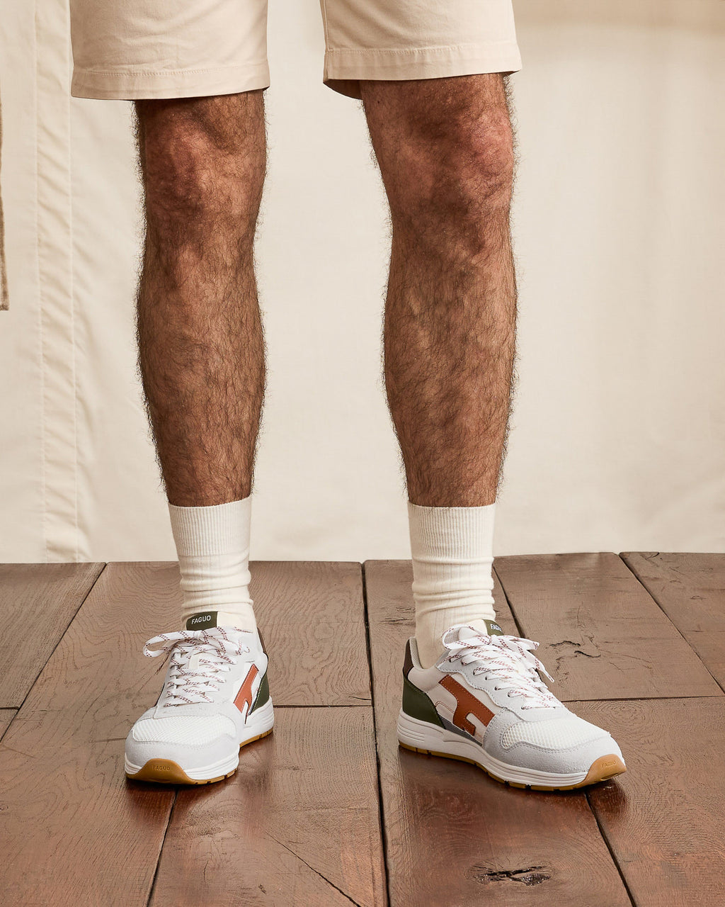 Running Olive Tissu-suede White/terracotta/kaki