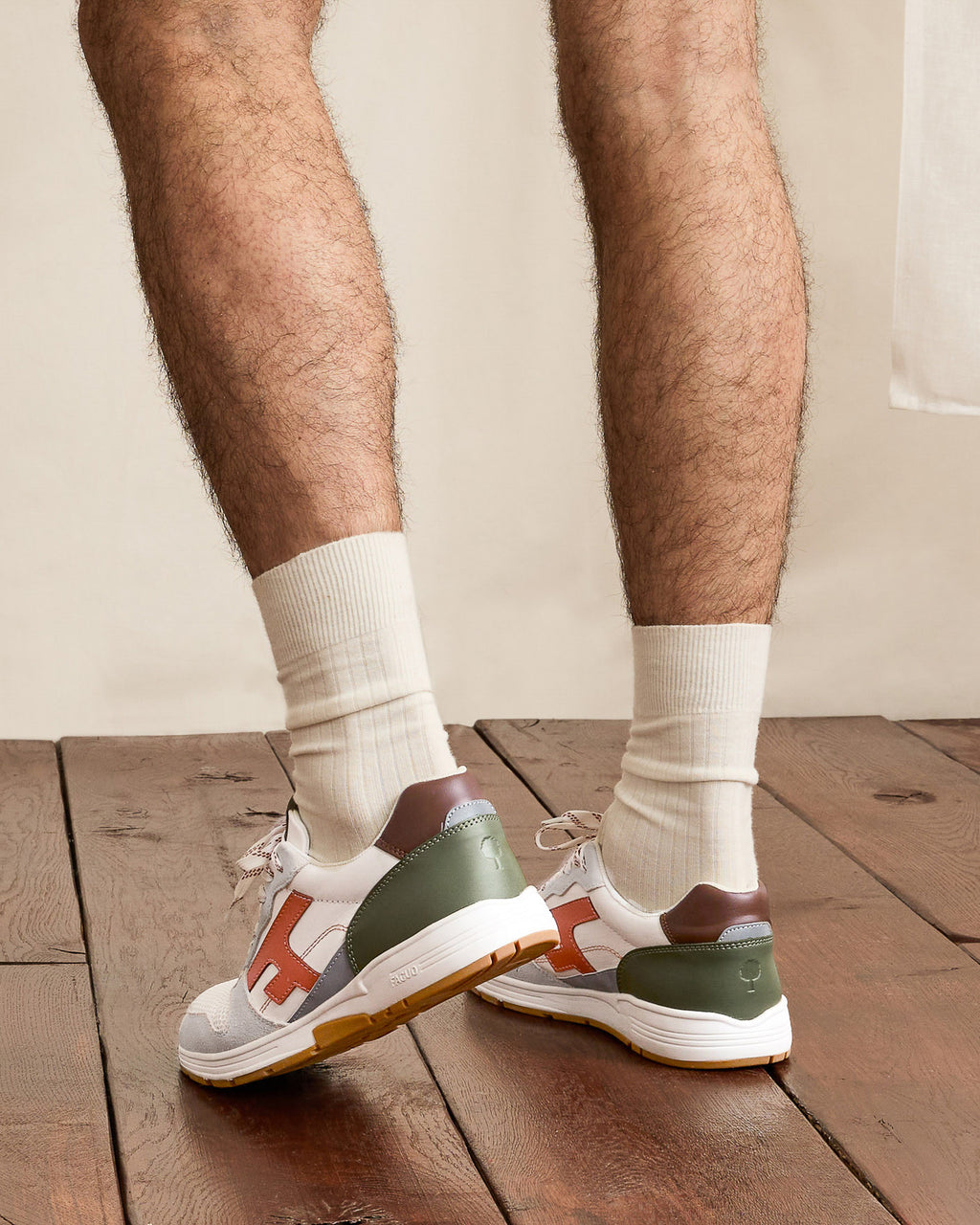 Running Olive Tissu-suede White/terracotta/kaki