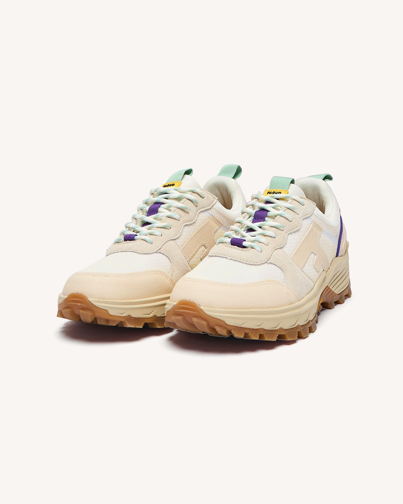 Running Hazel monstera Tissu-suede White/light green
