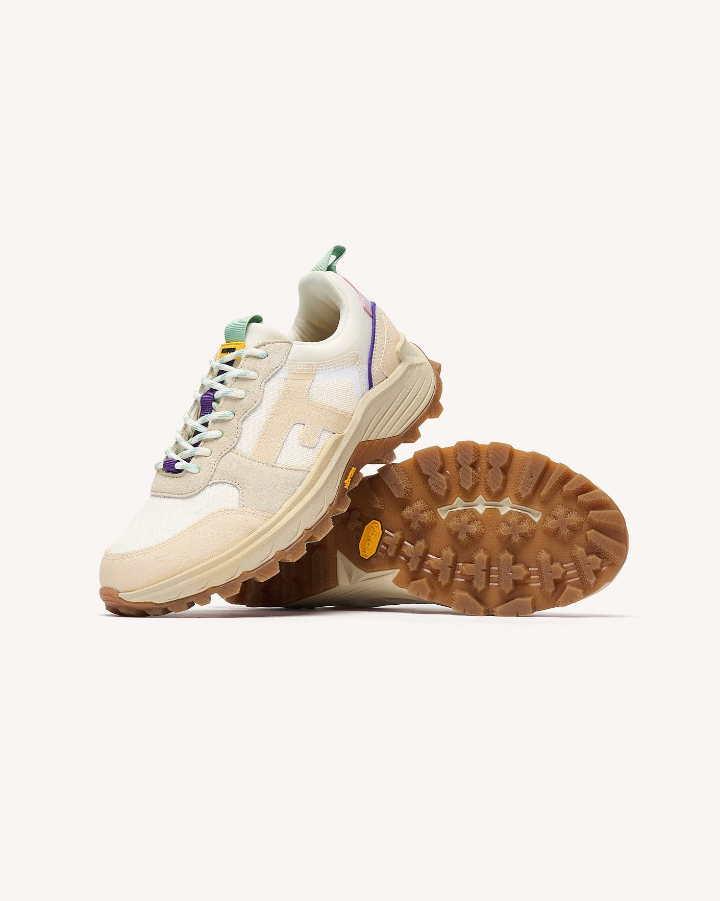 Running Hazel monstera Tissu-suede White/light green