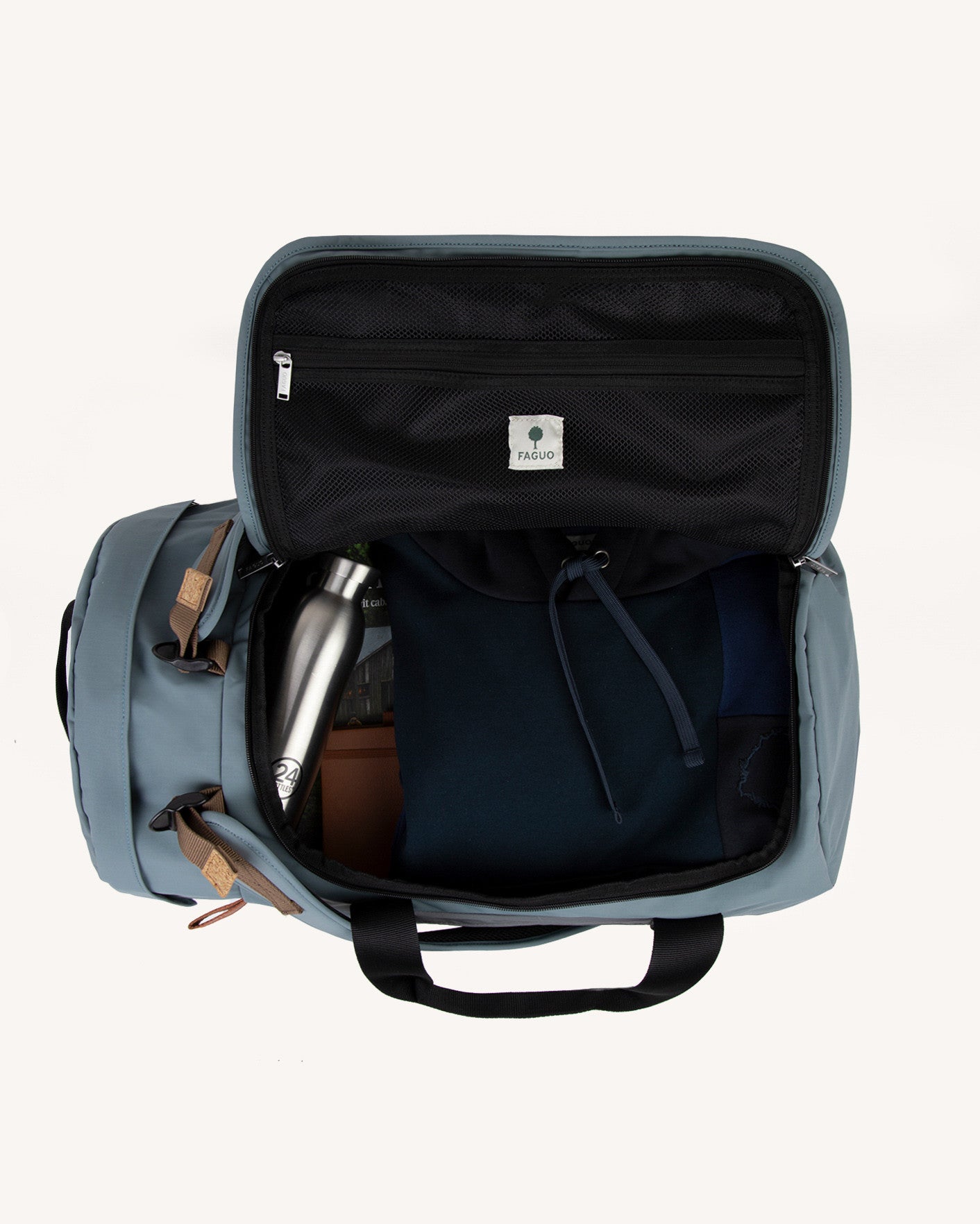 Big duffle backpack Fabric Medium blue melange
