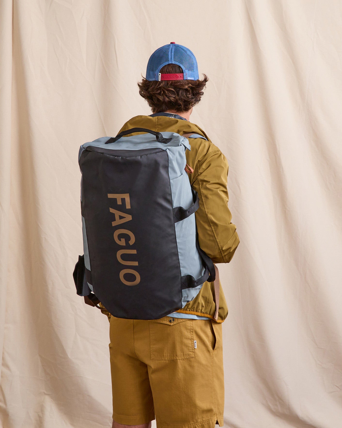 Big duffle backpack Fabric Medium blue melange
