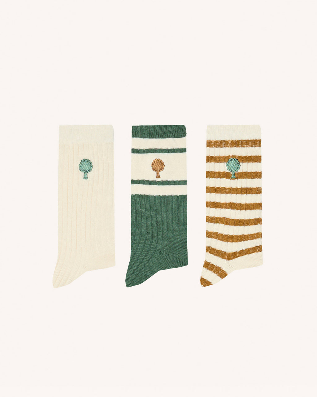Chaussettes Short socks x3 Maille Cream/camel
_variant
