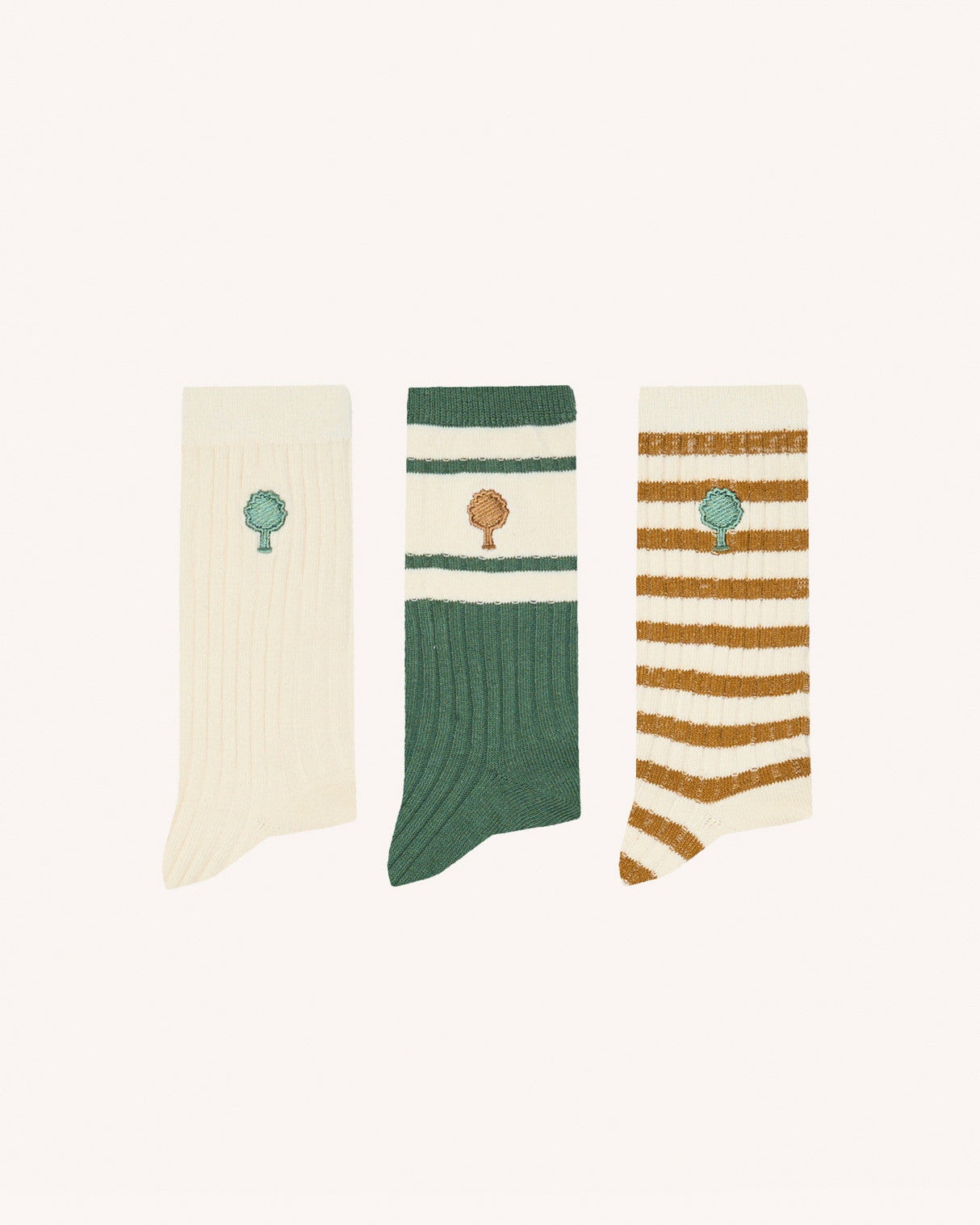 Short socks x3 Knit Cream/camel
_variant