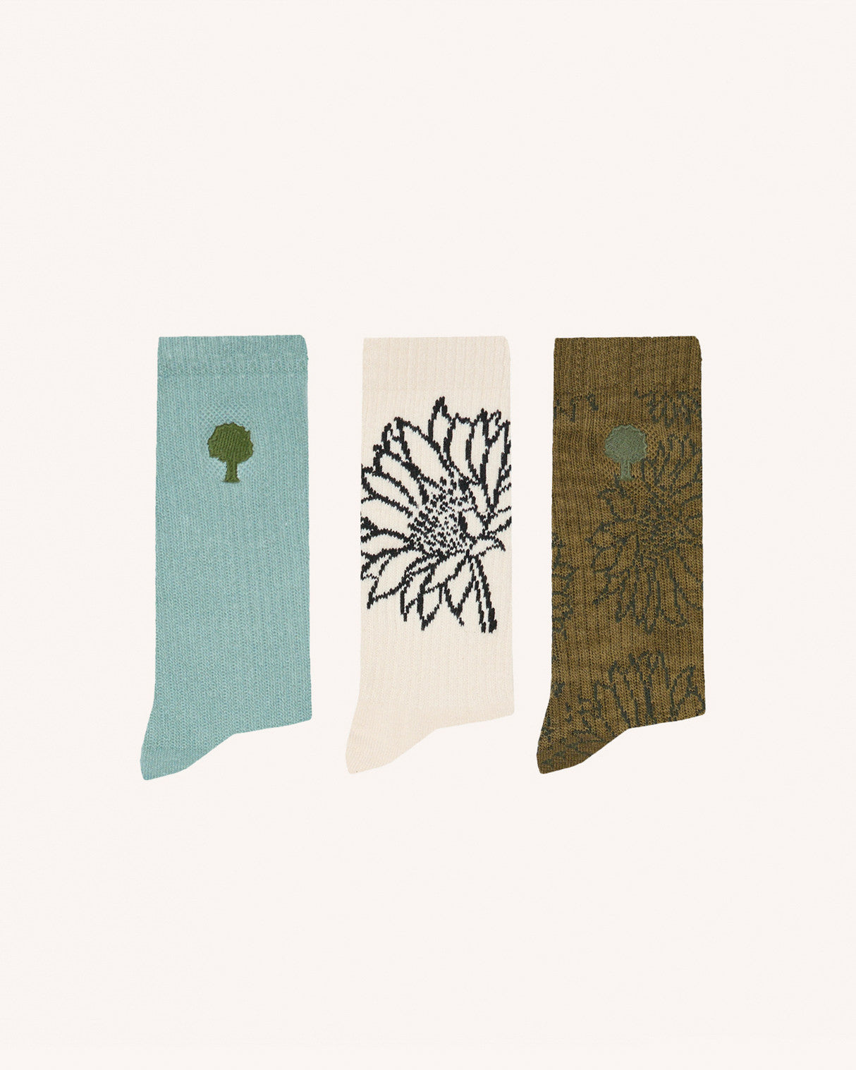 Chaussettes Sport socks x3 Maille Ecru/kaki
_variant
