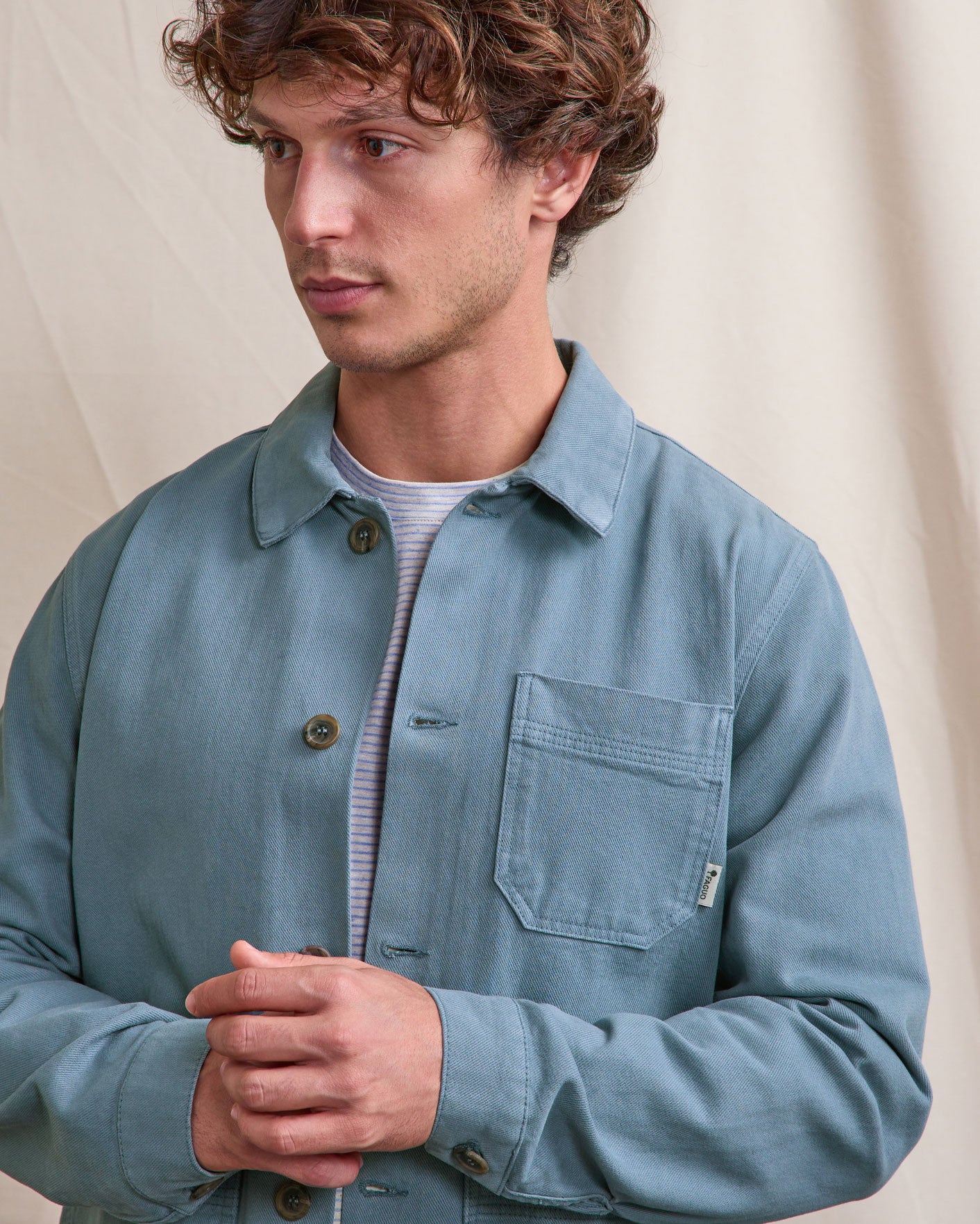 Veste Lorge Chaine et trame Blue
