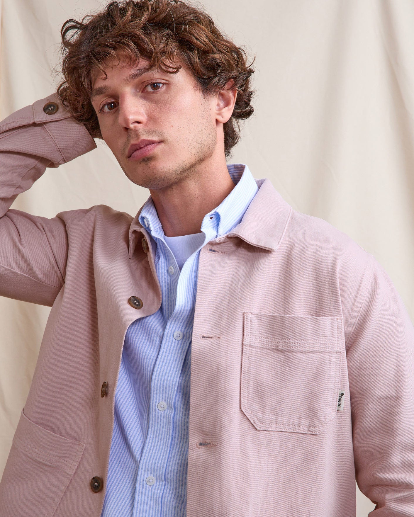 Veste Lorge Chaine et trame Lilac/navy
