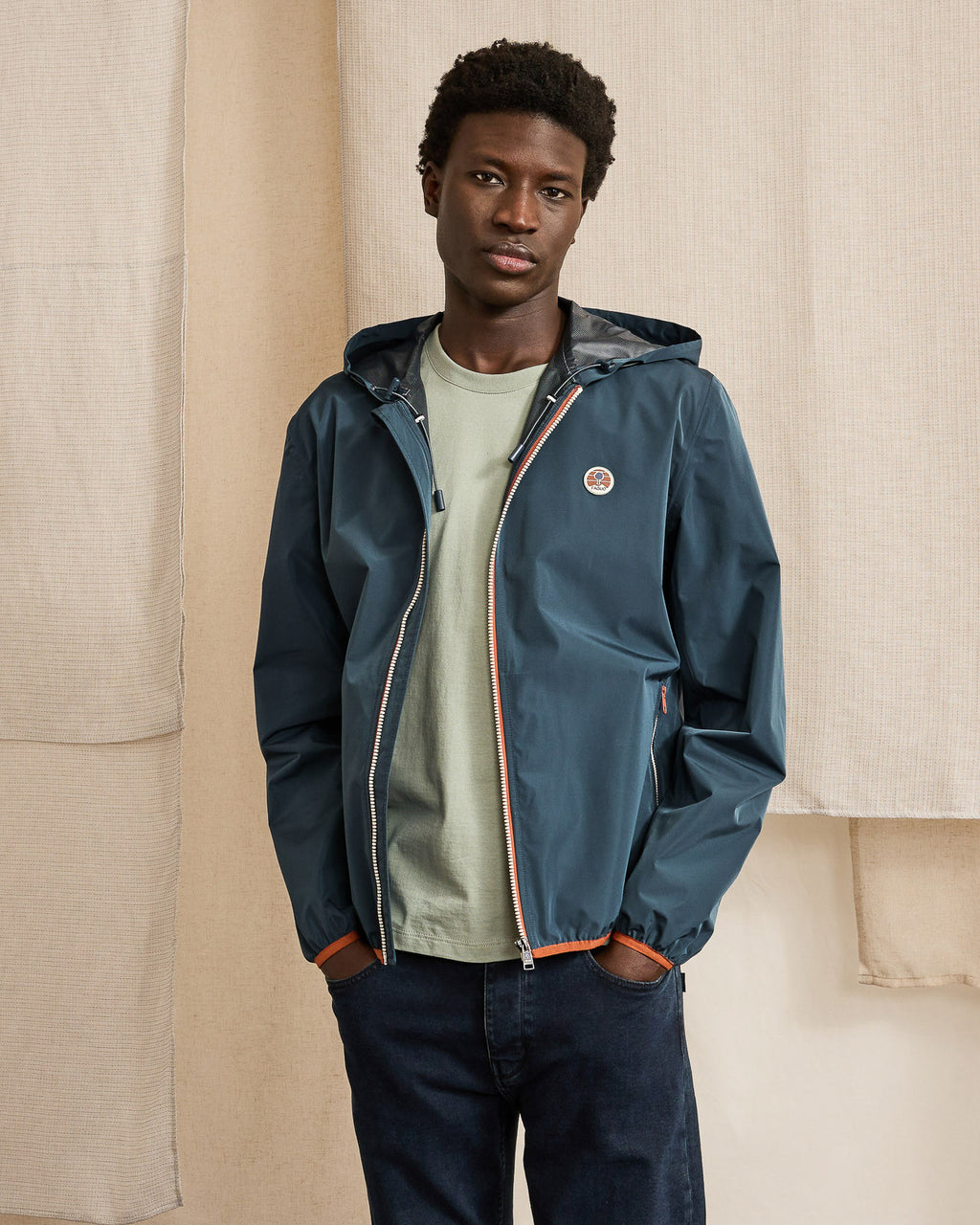Impermeable Carnoet Chaine et trame Washed navy
