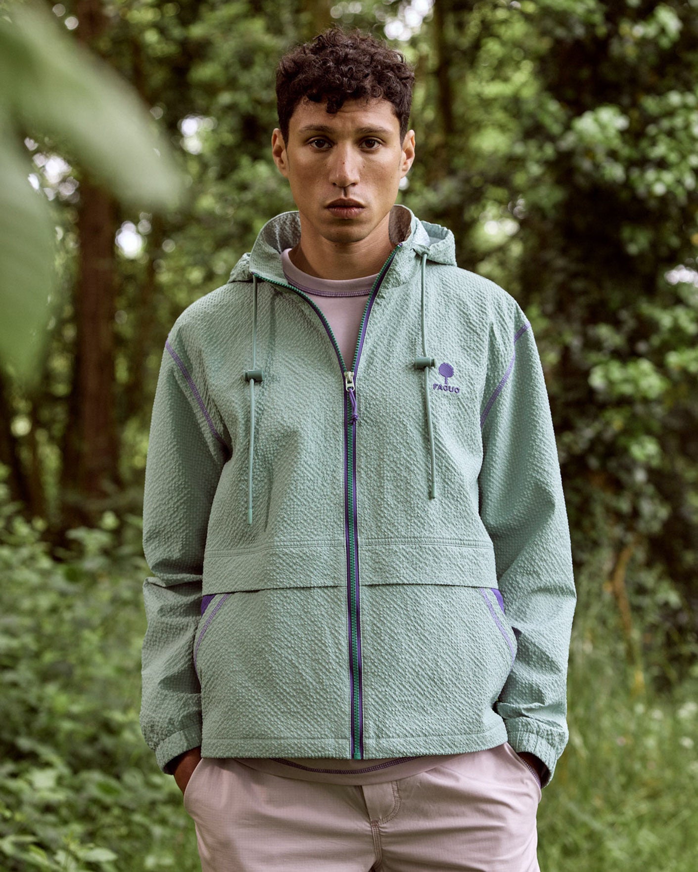 Impermeable Huelgoat otd Chaine et trame Green
