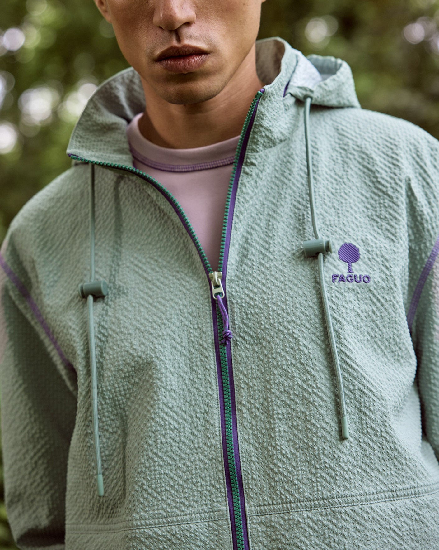 Impermeable Huelgoat otd Chaine et trame Green
