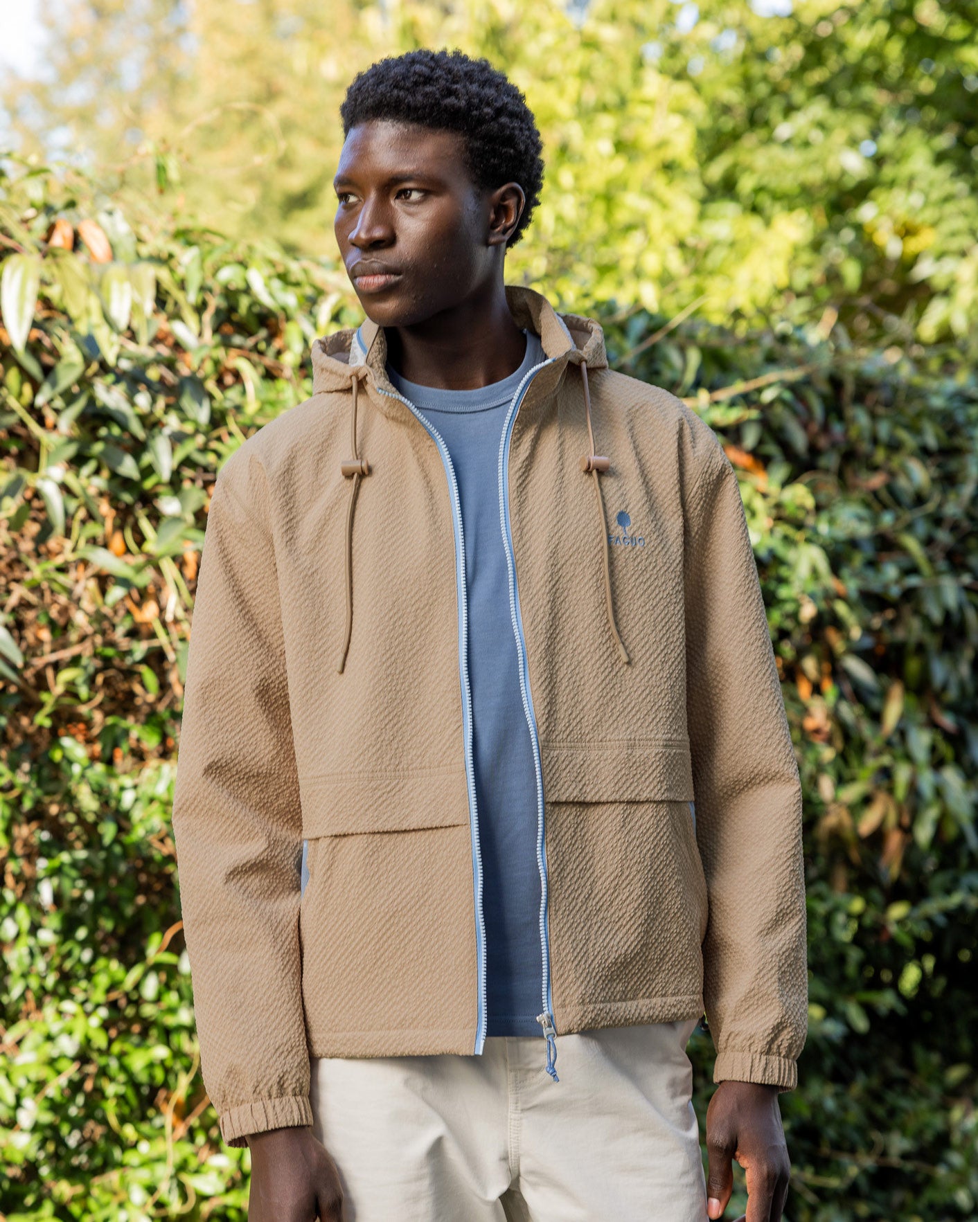 Waterproof jacket Huelgoat Chaine et trame Natural
