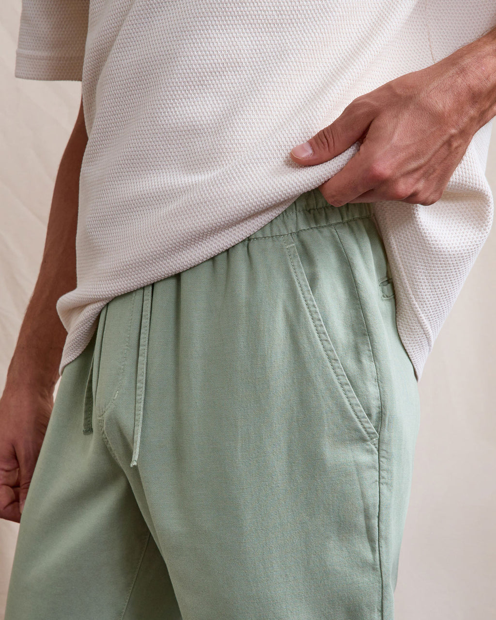 Pantalon elastique Dreuille Chaine et trame Green
