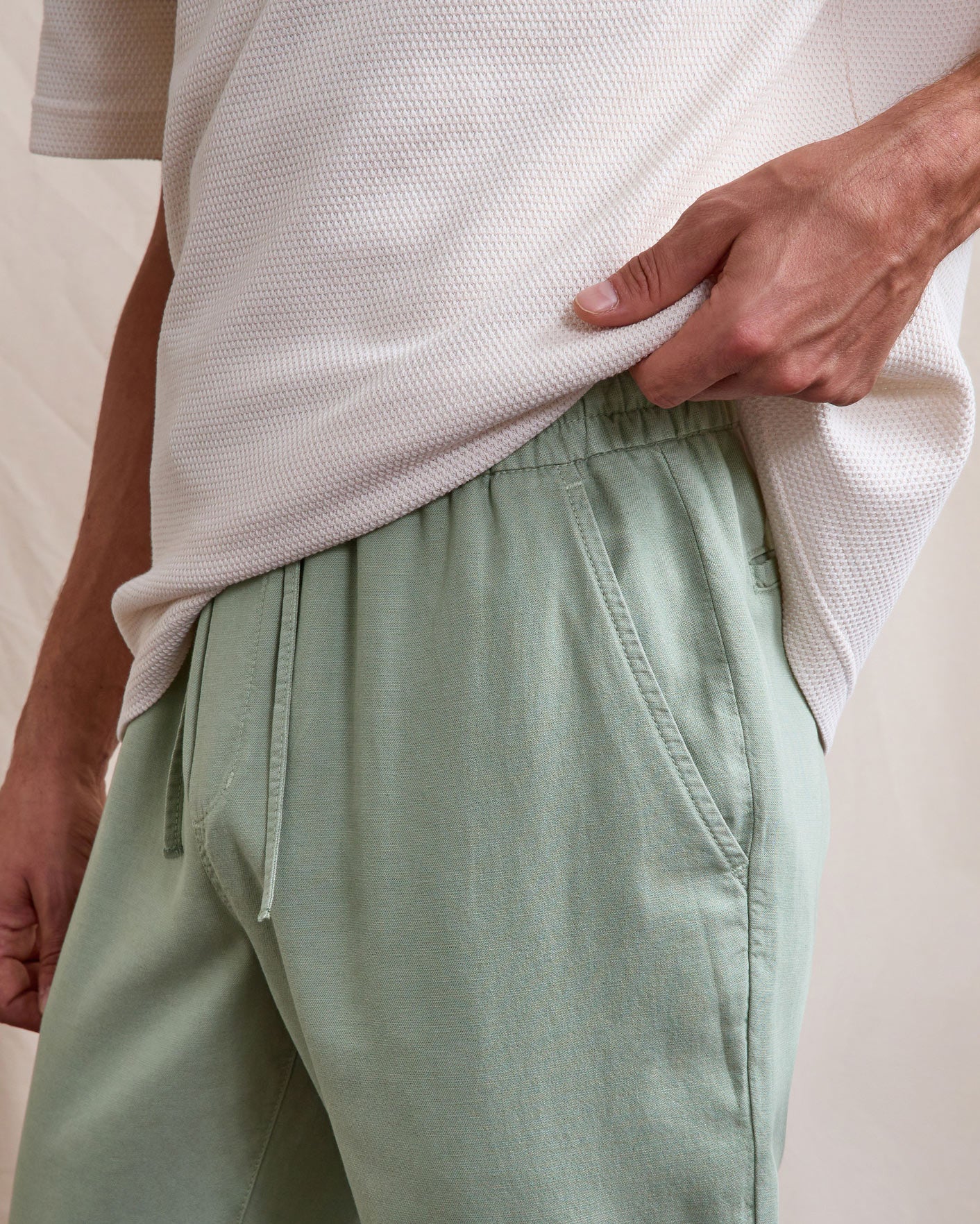 Pantalon elastique Dreuille Chaine et trame Green
