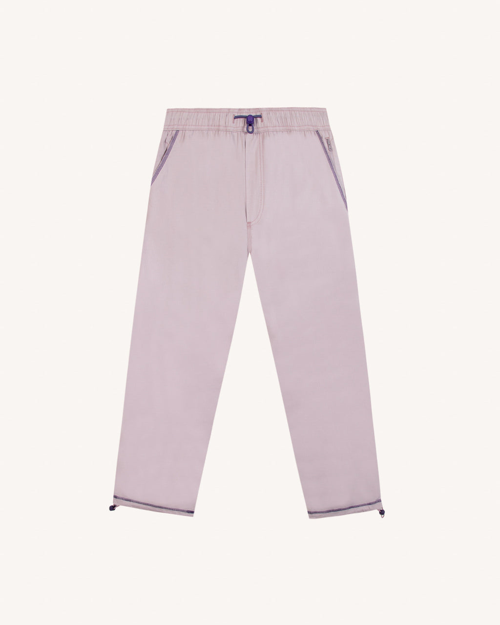 Pantalon elastique Dreuille otd Chaine et trame Lilac/navy

