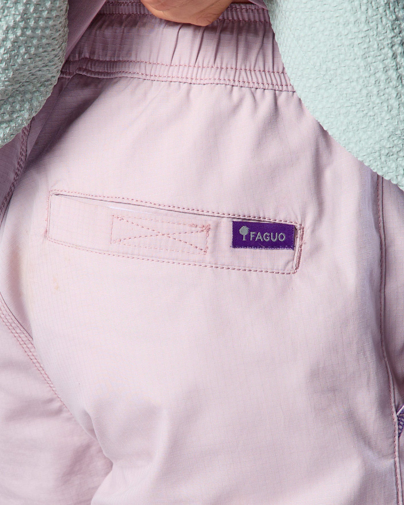 Pantalon elastique Dreuille otd Chaine et trame Lilac/navy
