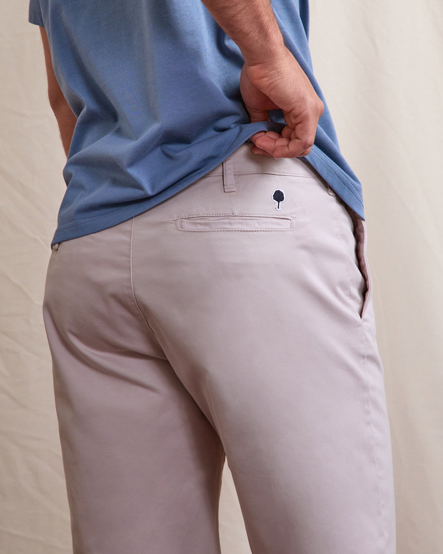 Short chino Saulieu Chaine et trame Lilac/navy
