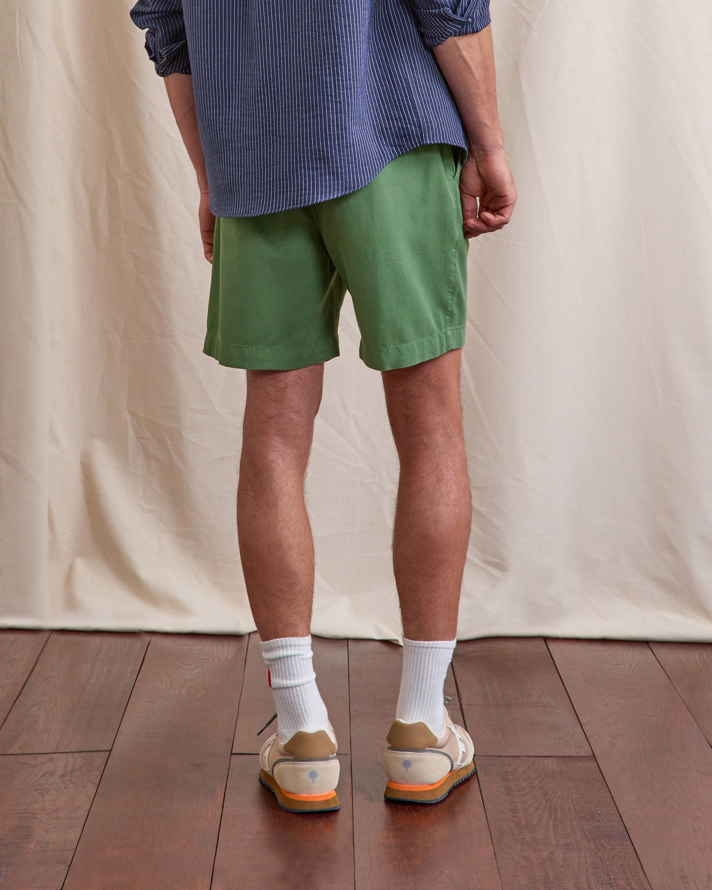 Elasticated shorts Chevre Chaine et trame Mineral
