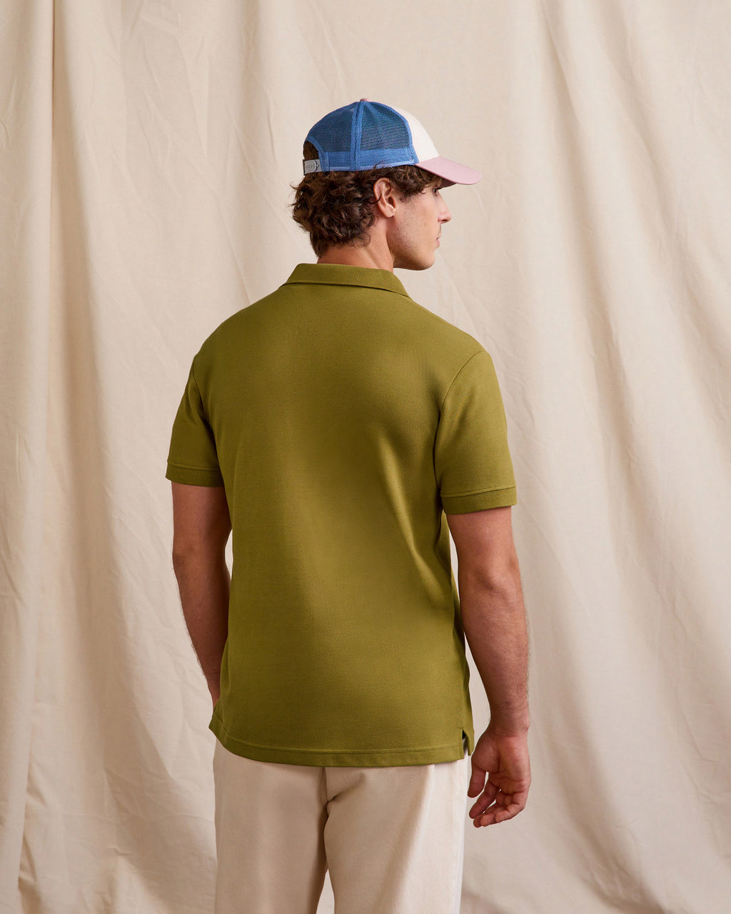 Lumigny short-sleeve polo Warm Knit khaki
