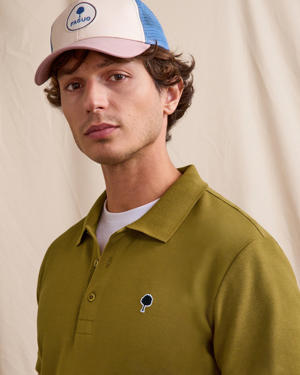 Lumigny short-sleeve polo Warm Knit khaki
