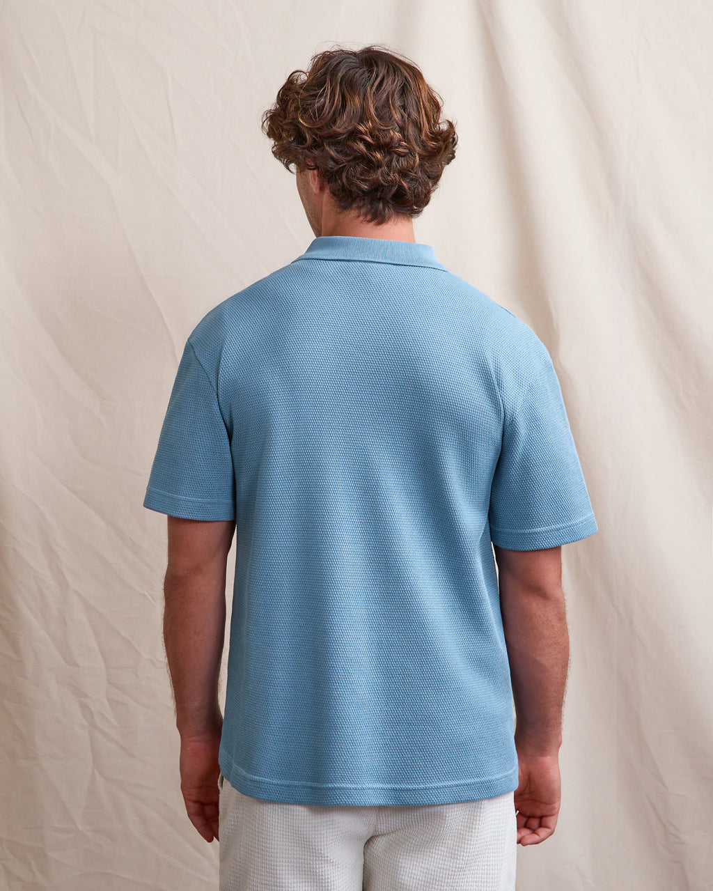 Polo ss Montge Knit Beach blue
