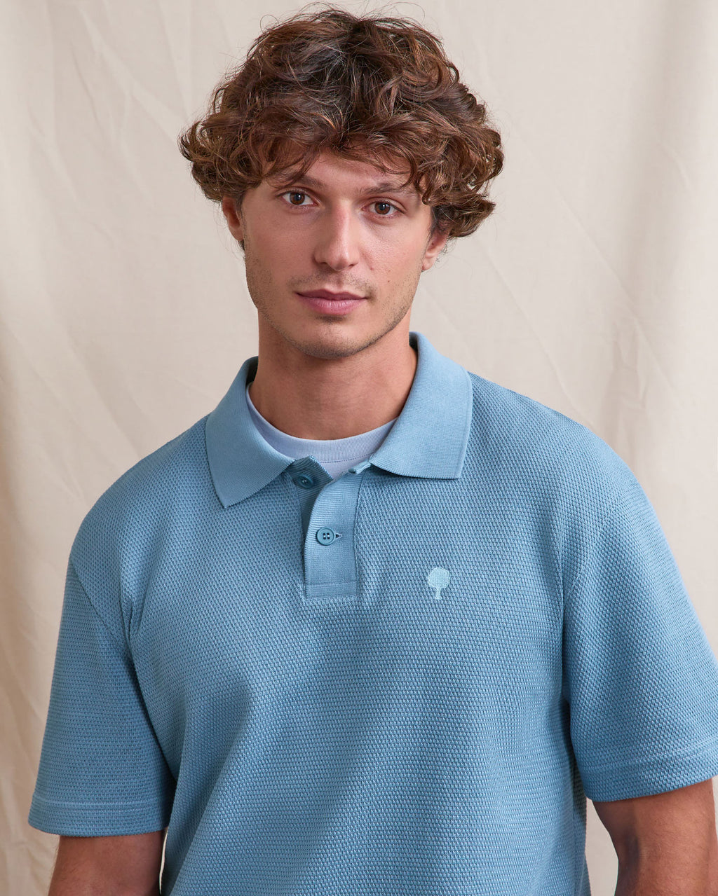 Polo ss Montge Knit Beach blue
