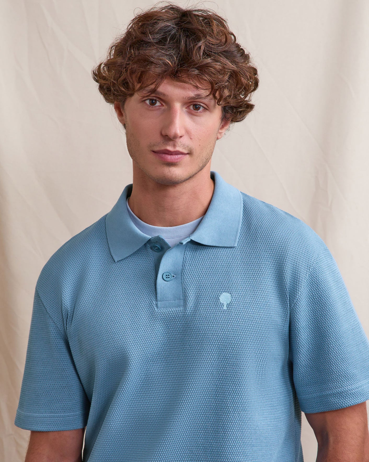 Polo ss Montge Knit Beach blue
