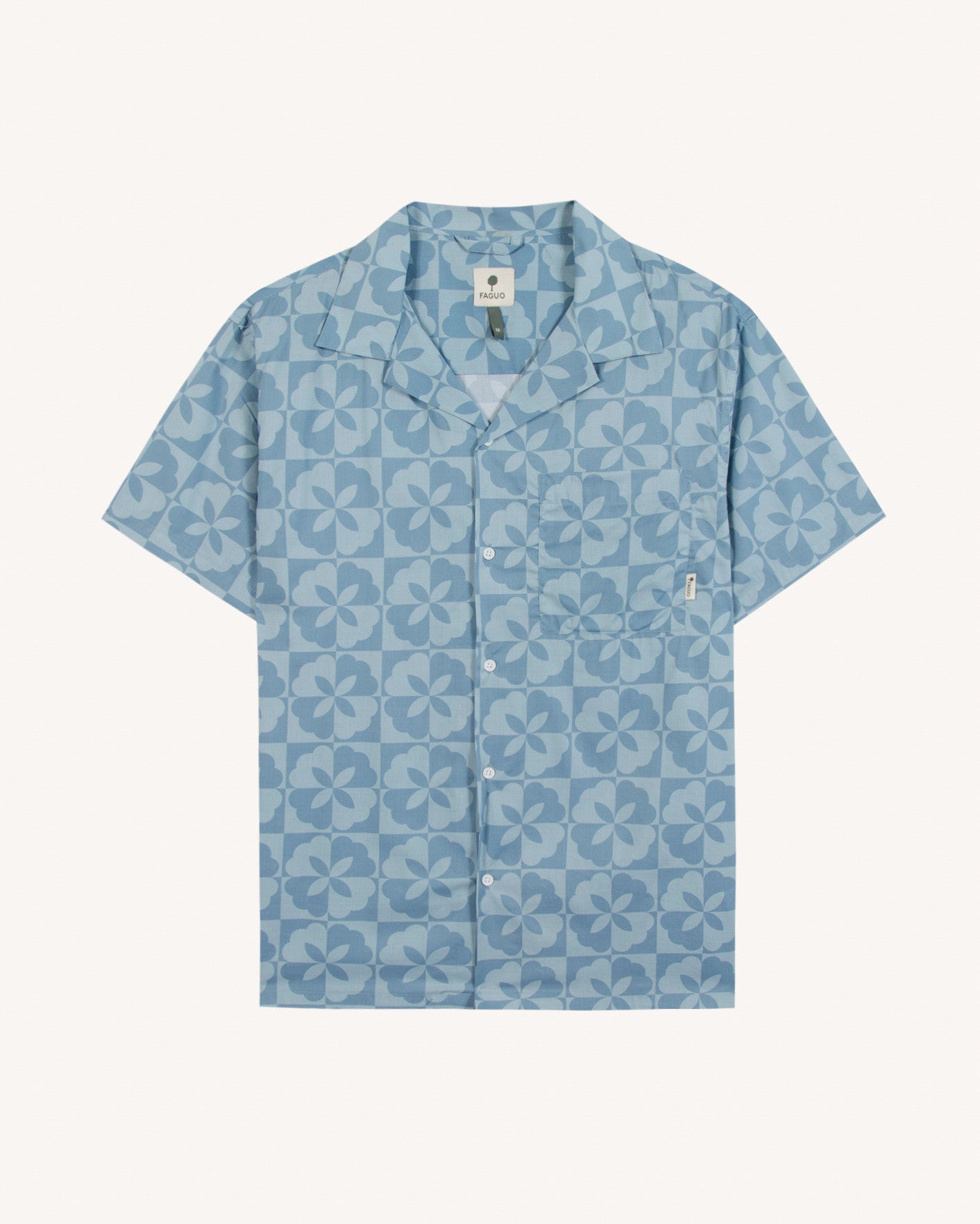 Short-sleeve shirt Paiolive Woven Beach blue
