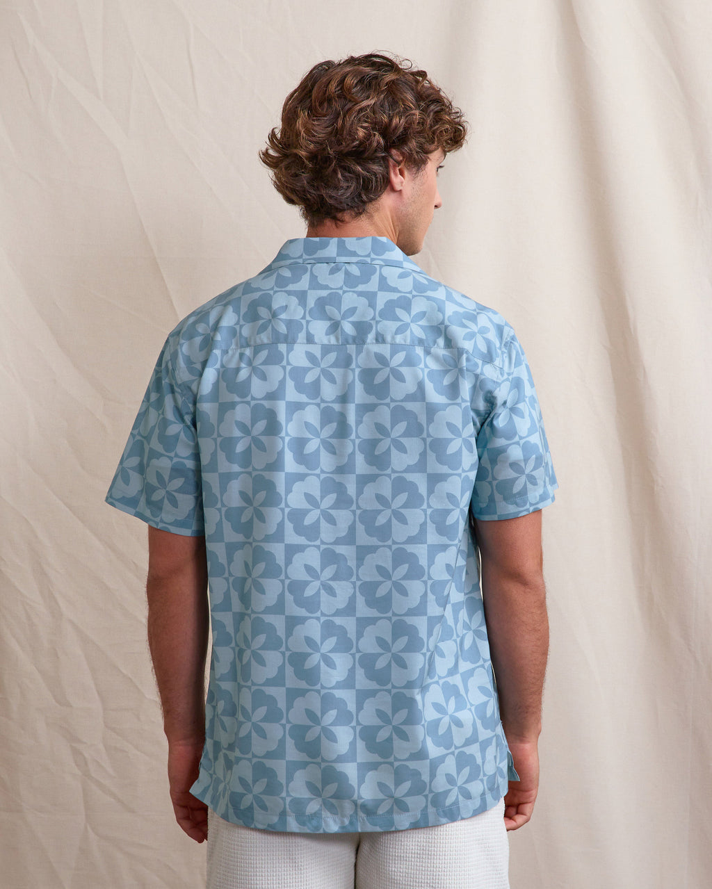 Short-sleeve shirt Paiolive Woven Beach blue
