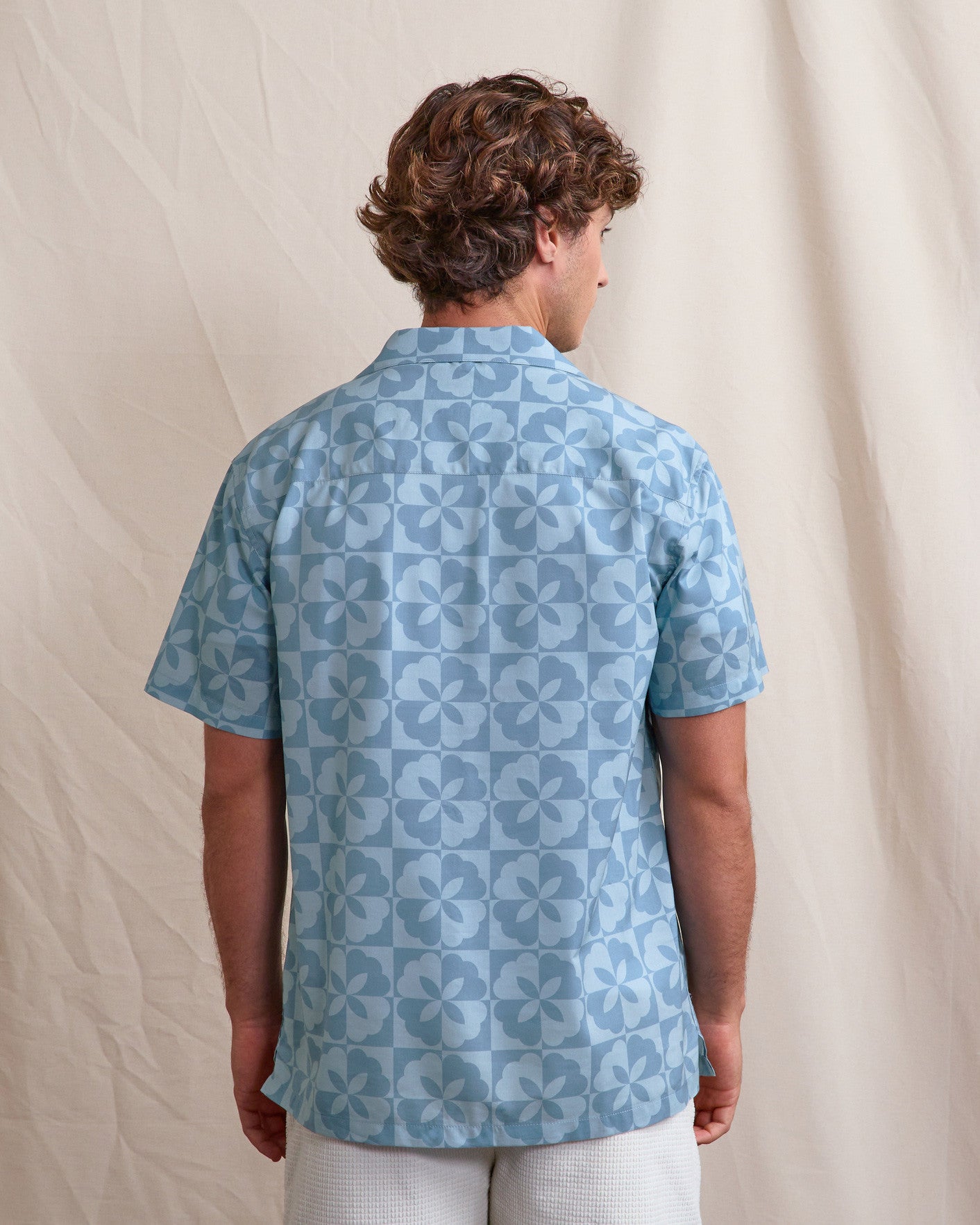 Short-sleeve shirt Paiolive Woven Beach blue
