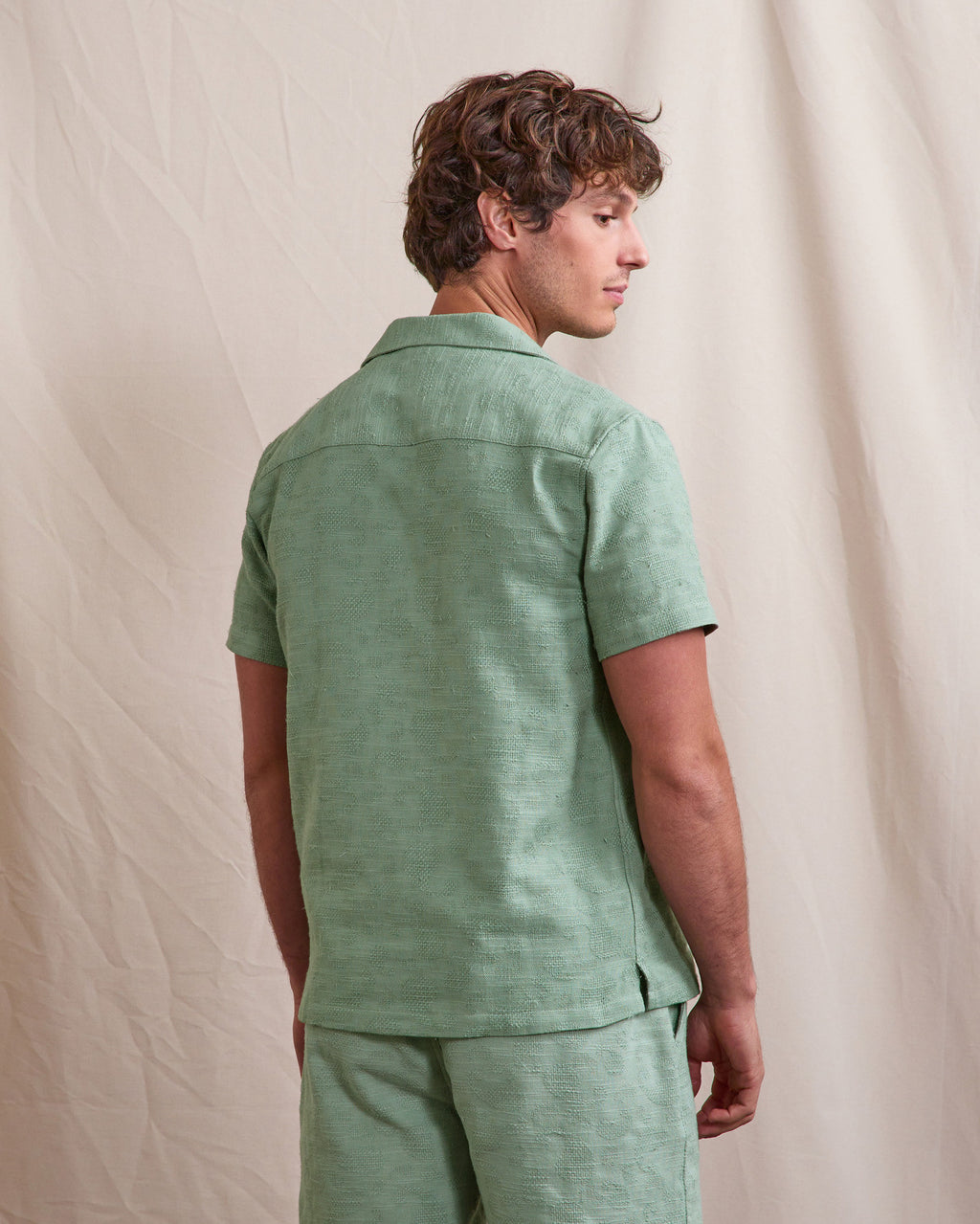Short-sleeve shirt Paiolive Woven Green
