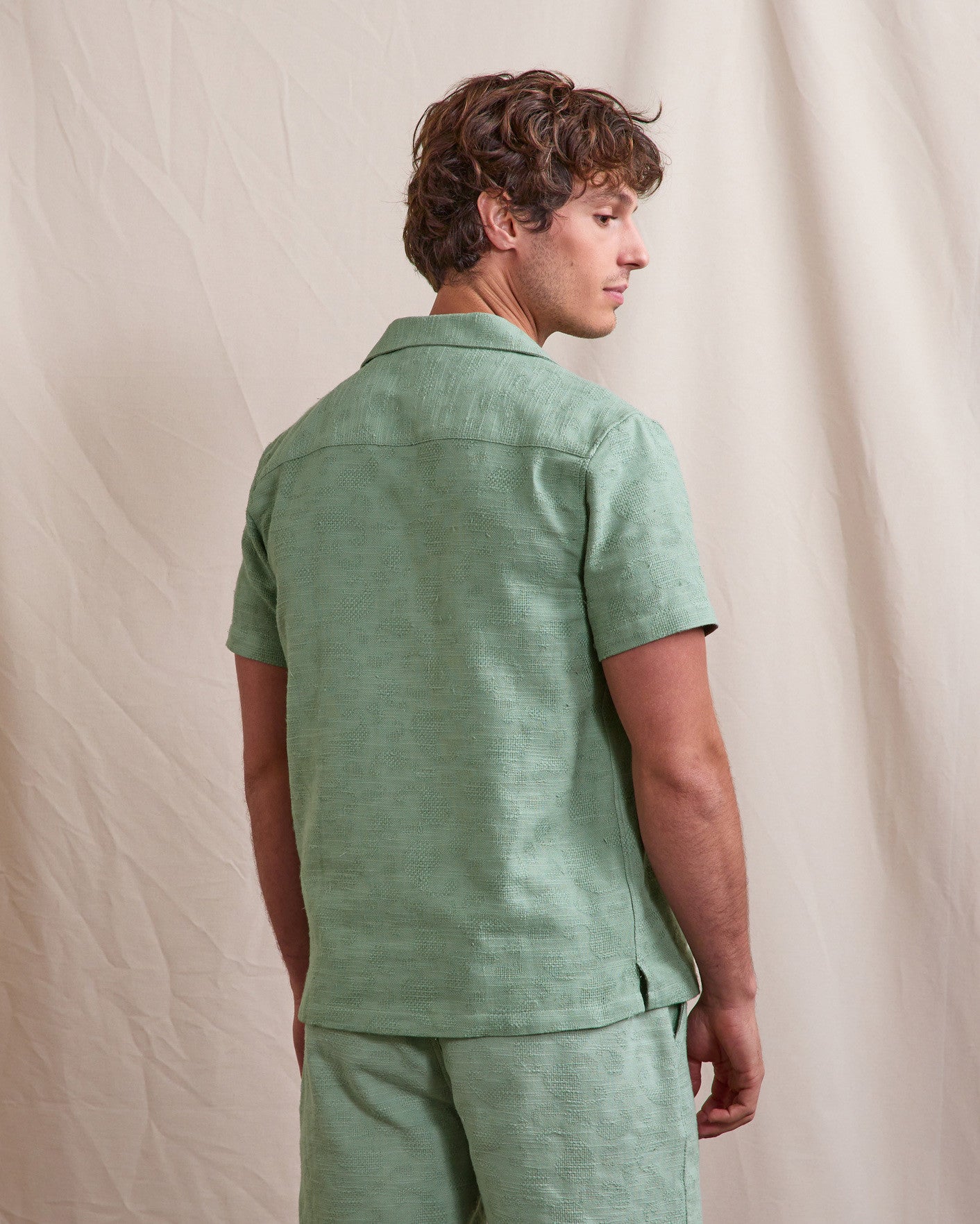 Short-sleeve shirt Paiolive Woven Green
