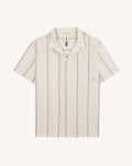 Short-sleeve shirt Paiolive Chaine et trame Ecru/blue
