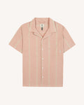 Short-sleeve shirt Paiolive Chaine et trame Brick/ecru
