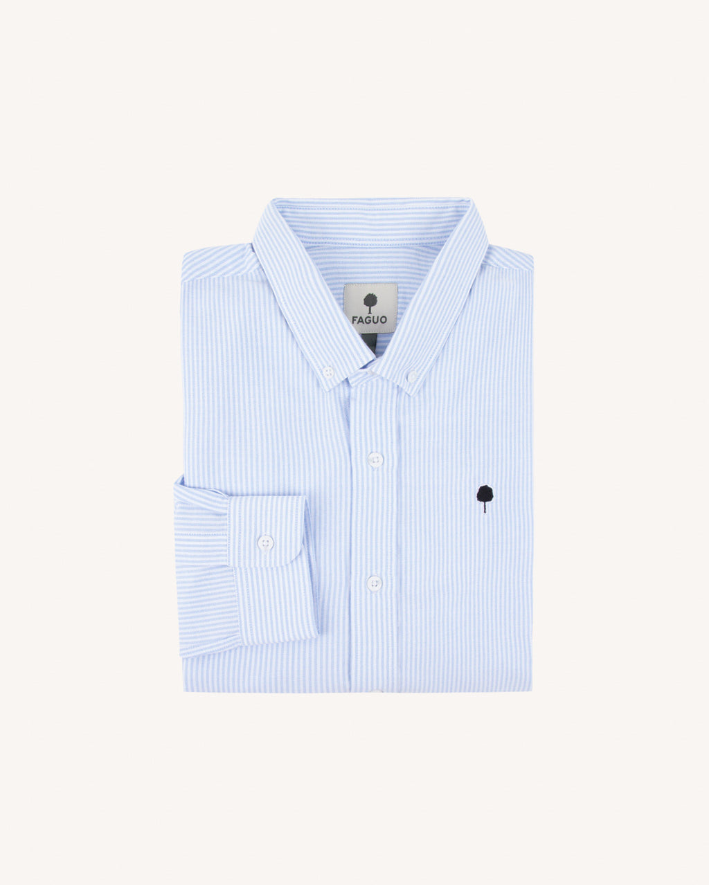 Chemise ml Ivoy Chaine et trame Off-white/blue
