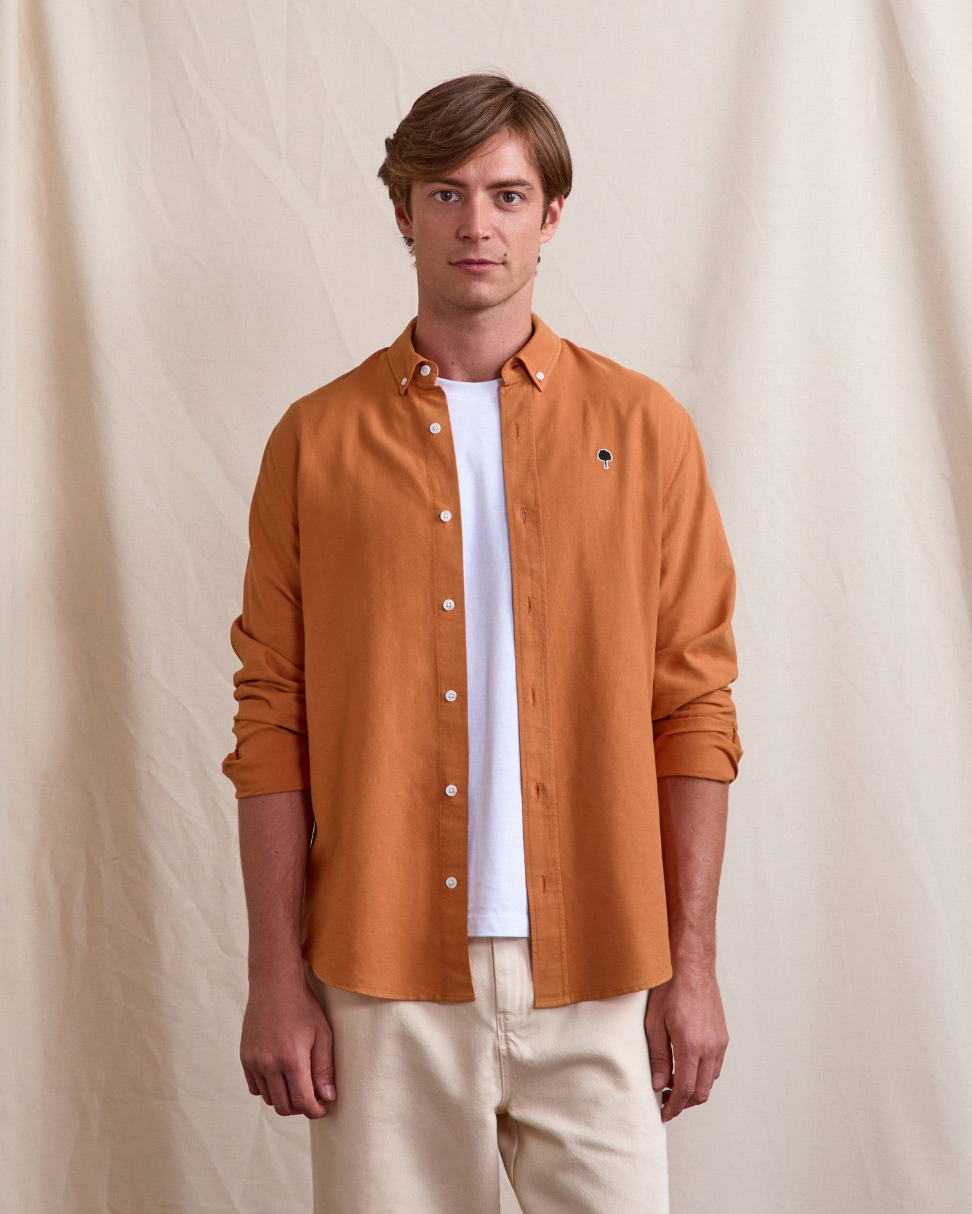 Chemise ml Ivoy Chaine et trame Light brick
