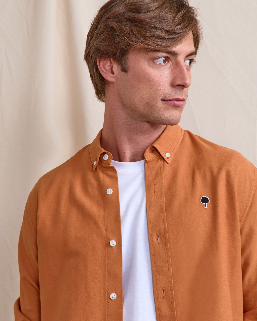 Chemise ml Ivoy Chaine et trame Light brick
