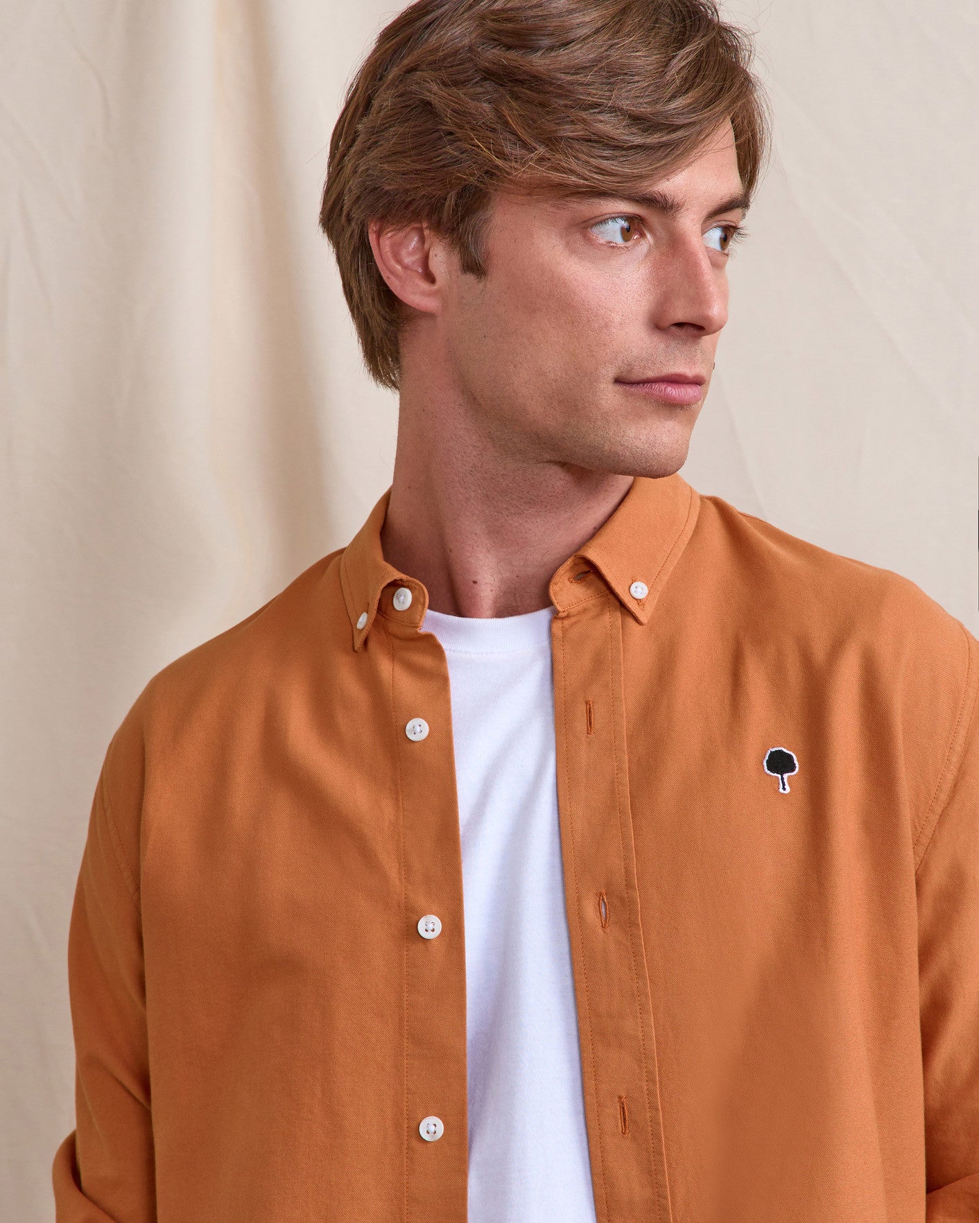 Chemise ml Ivoy Chaine et trame Light brick
