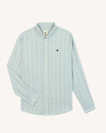 Chemise ml Ivoy Chaine et trame Lichen/navy
